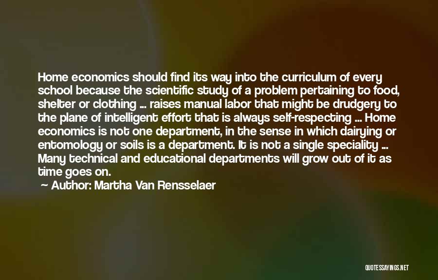 Martha Van Rensselaer Quotes: Home Economics Should Find Its Way Into The Curriculum Of Every School Because The Scientific Study Of A Problem Pertaining