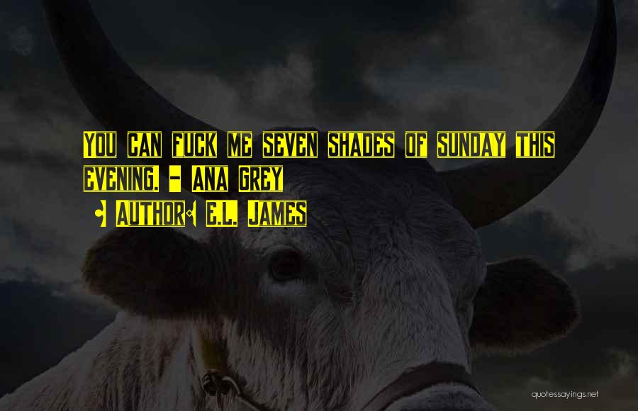 E.L. James Quotes: You Can Fuck Me Seven Shades Of Sunday This Evening. - Ana Grey