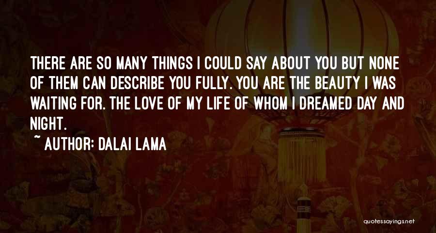 Dalai Lama Quotes: There Are So Many Things I Could Say About You But None Of Them Can Describe You Fully. You Are