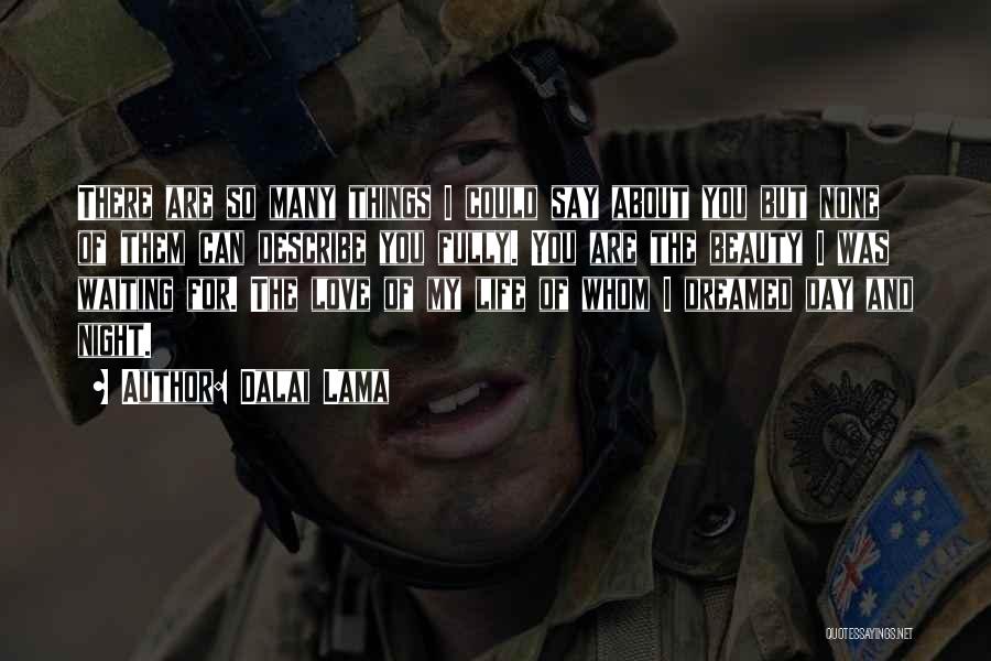 Dalai Lama Quotes: There Are So Many Things I Could Say About You But None Of Them Can Describe You Fully. You Are