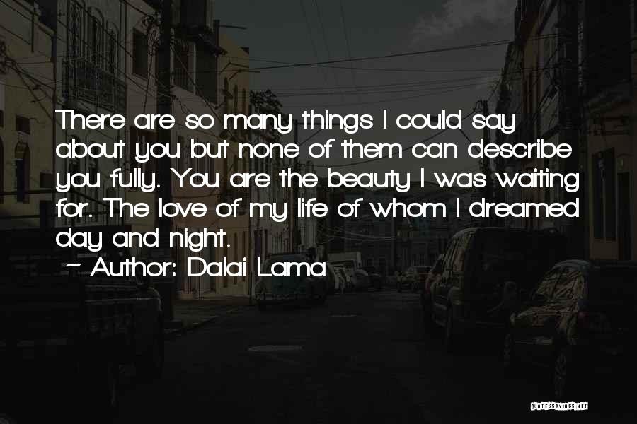 Dalai Lama Quotes: There Are So Many Things I Could Say About You But None Of Them Can Describe You Fully. You Are