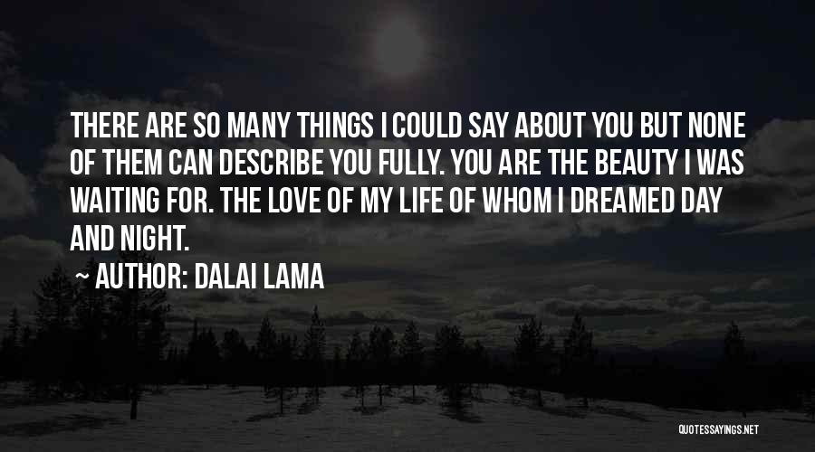 Dalai Lama Quotes: There Are So Many Things I Could Say About You But None Of Them Can Describe You Fully. You Are