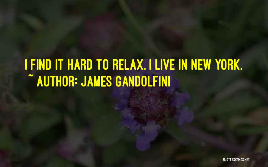 James Gandolfini Quotes: I Find It Hard To Relax. I Live In New York.