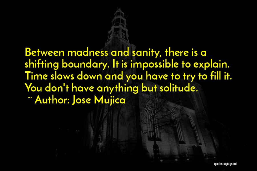 Jose Mujica Quotes: Between Madness And Sanity, There Is A Shifting Boundary. It Is Impossible To Explain. Time Slows Down And You Have