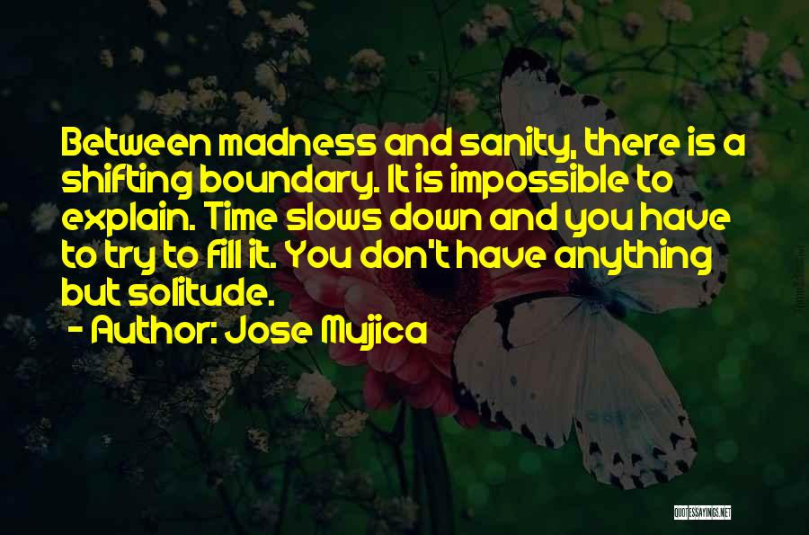 Jose Mujica Quotes: Between Madness And Sanity, There Is A Shifting Boundary. It Is Impossible To Explain. Time Slows Down And You Have