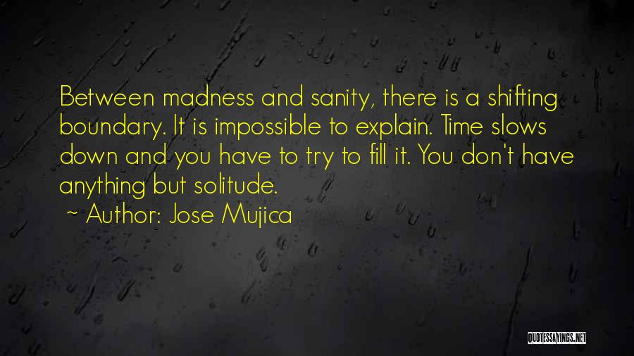 Jose Mujica Quotes: Between Madness And Sanity, There Is A Shifting Boundary. It Is Impossible To Explain. Time Slows Down And You Have