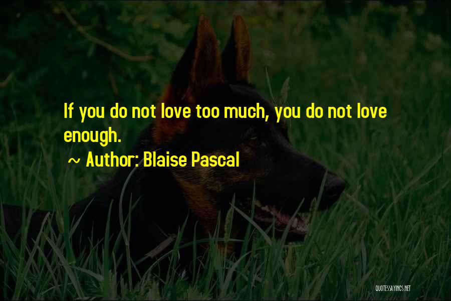 Blaise Pascal Quotes: If You Do Not Love Too Much, You Do Not Love Enough.