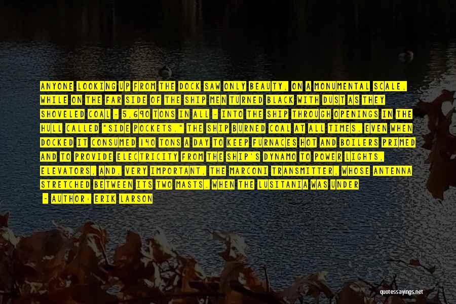 Erik Larson Quotes: Anyone Looking Up From The Dock Saw Only Beauty, On A Monumental Scale, While On The Far Side Of The