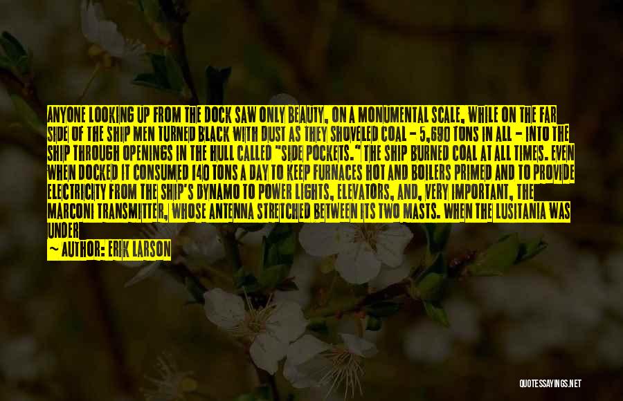 Erik Larson Quotes: Anyone Looking Up From The Dock Saw Only Beauty, On A Monumental Scale, While On The Far Side Of The