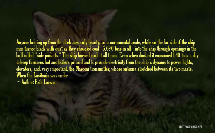 Erik Larson Quotes: Anyone Looking Up From The Dock Saw Only Beauty, On A Monumental Scale, While On The Far Side Of The