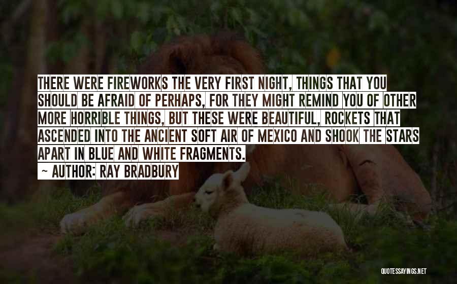 Ray Bradbury Quotes: There Were Fireworks The Very First Night, Things That You Should Be Afraid Of Perhaps, For They Might Remind You