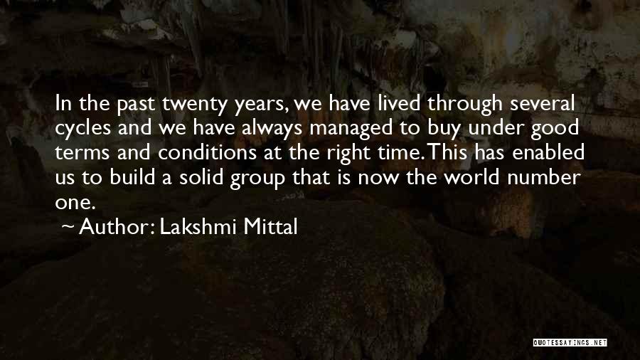 Lakshmi Mittal Quotes: In The Past Twenty Years, We Have Lived Through Several Cycles And We Have Always Managed To Buy Under Good