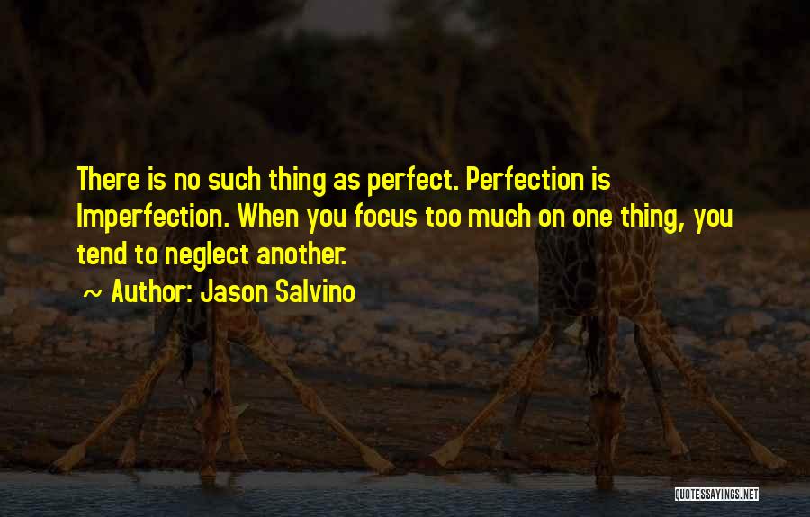 Jason Salvino Quotes: There Is No Such Thing As Perfect. Perfection Is Imperfection. When You Focus Too Much On One Thing, You Tend