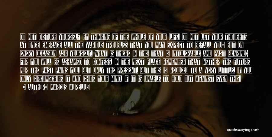 Marcus Aurelius Quotes: Do Not Disturb Yourself By Thinking Of The Whole Of Your Life. Do Not Let Your Thoughts At Once Embrace