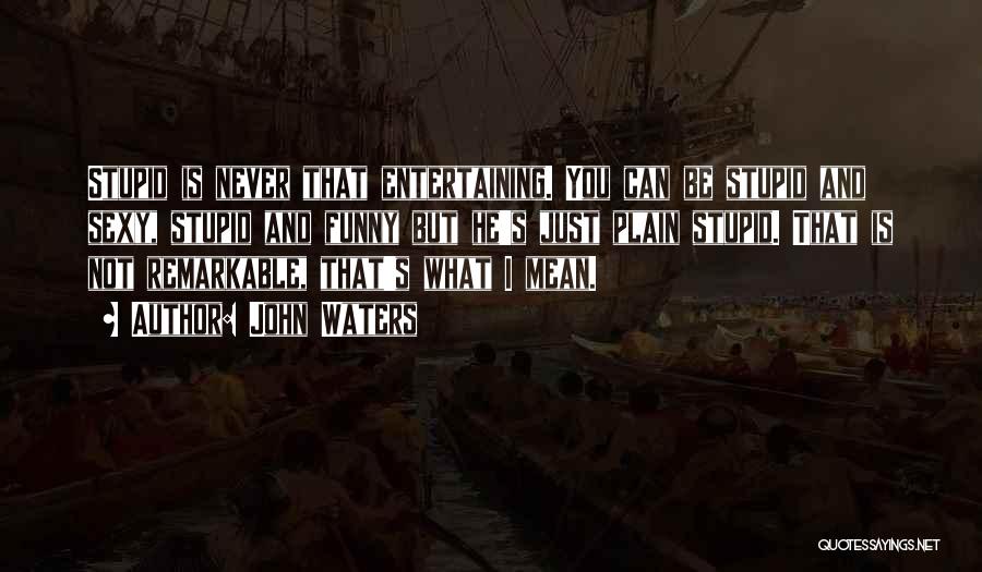 John Waters Quotes: Stupid Is Never That Entertaining. You Can Be Stupid And Sexy, Stupid And Funny But He's Just Plain Stupid. That