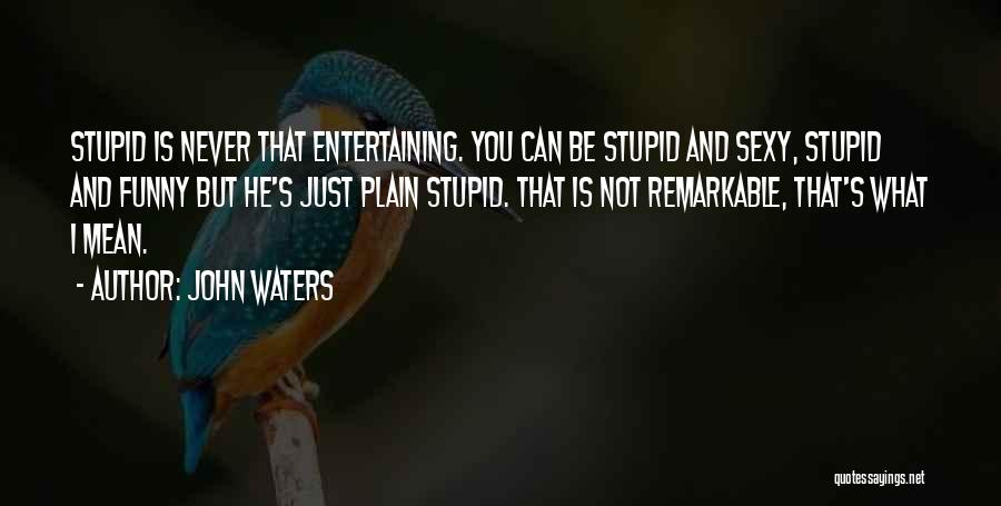 John Waters Quotes: Stupid Is Never That Entertaining. You Can Be Stupid And Sexy, Stupid And Funny But He's Just Plain Stupid. That