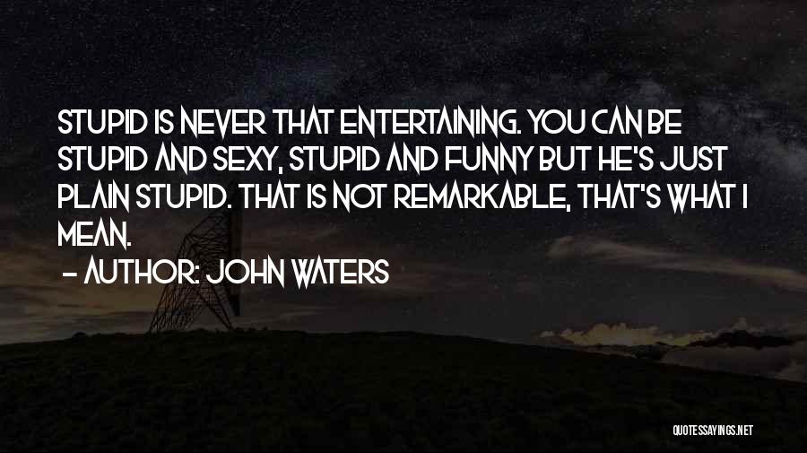 John Waters Quotes: Stupid Is Never That Entertaining. You Can Be Stupid And Sexy, Stupid And Funny But He's Just Plain Stupid. That