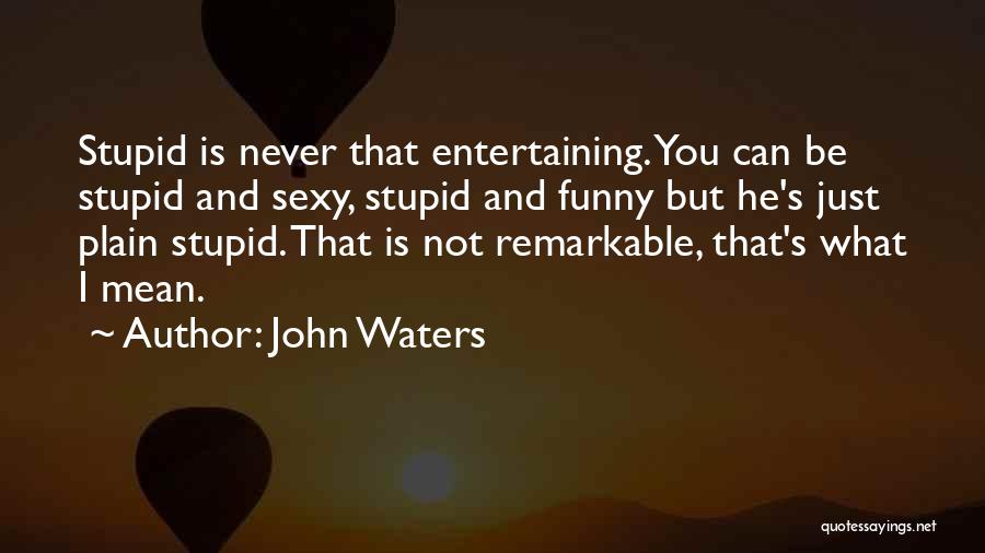 John Waters Quotes: Stupid Is Never That Entertaining. You Can Be Stupid And Sexy, Stupid And Funny But He's Just Plain Stupid. That