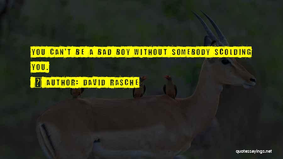 David Rasche Quotes: You Can't Be A Bad Boy Without Somebody Scolding You.