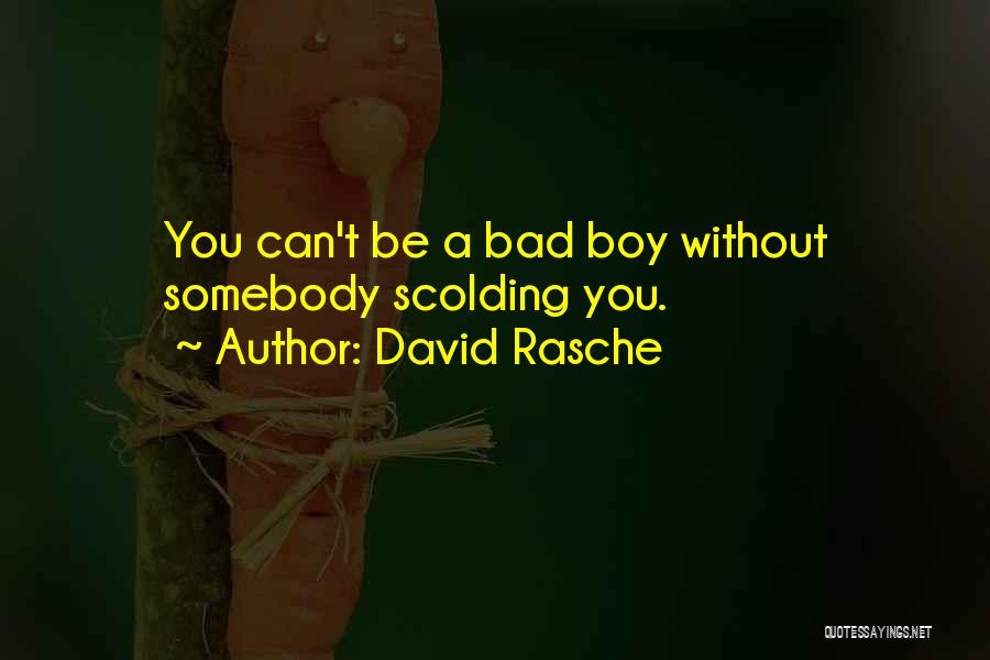 David Rasche Quotes: You Can't Be A Bad Boy Without Somebody Scolding You.