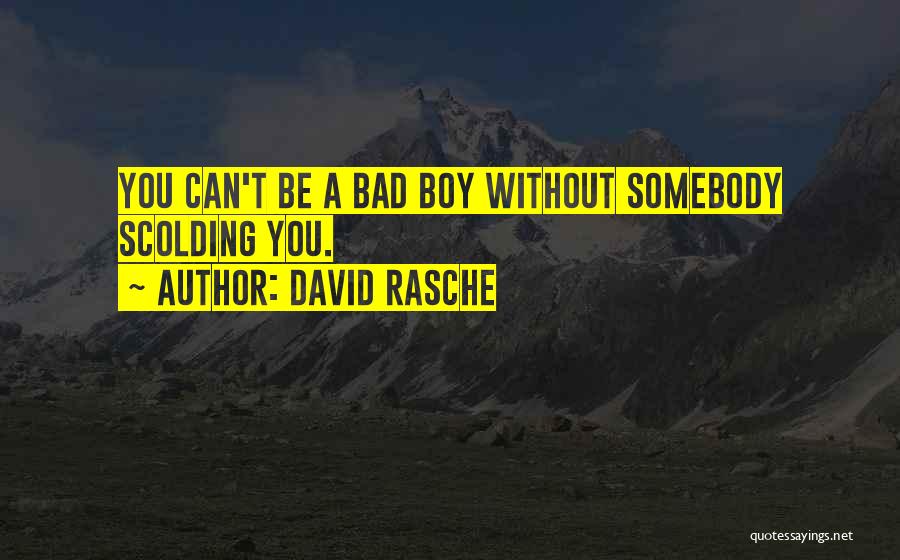 David Rasche Quotes: You Can't Be A Bad Boy Without Somebody Scolding You.