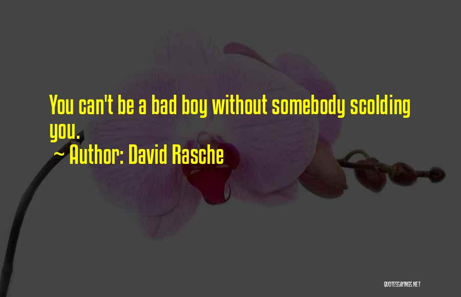 David Rasche Quotes: You Can't Be A Bad Boy Without Somebody Scolding You.