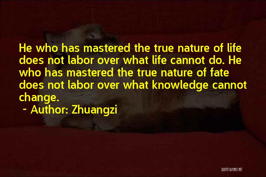 Zhuangzi Quotes: He Who Has Mastered The True Nature Of Life Does Not Labor Over What Life Cannot Do. He Who Has