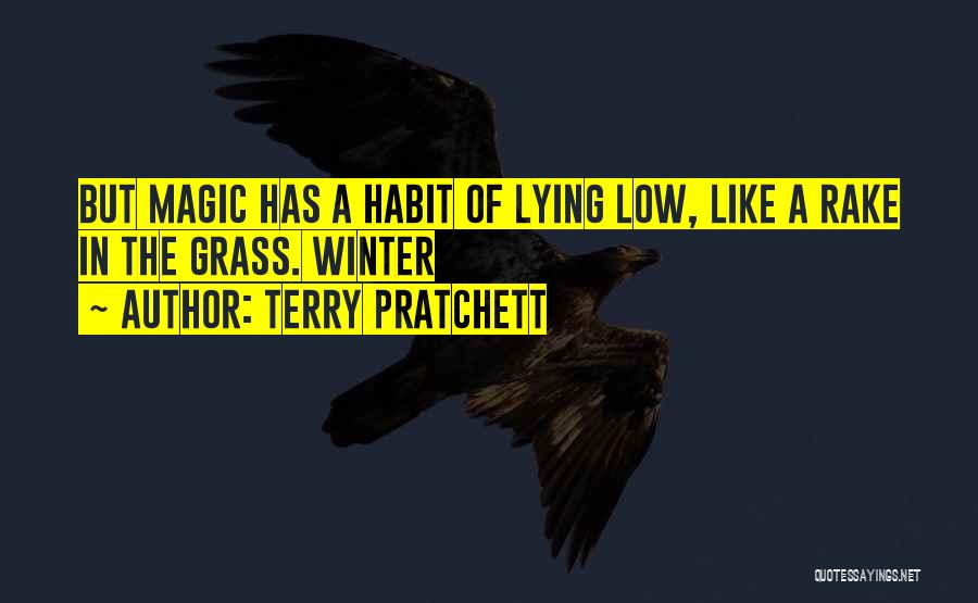 Terry Pratchett Quotes: But Magic Has A Habit Of Lying Low, Like A Rake In The Grass. Winter
