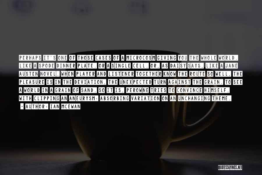 Ian McEwan Quotes: Perhaps It's One Of Those Cases Of A Microcosm Giving You The Whole World. Like A Spode Dinner Plate. Or