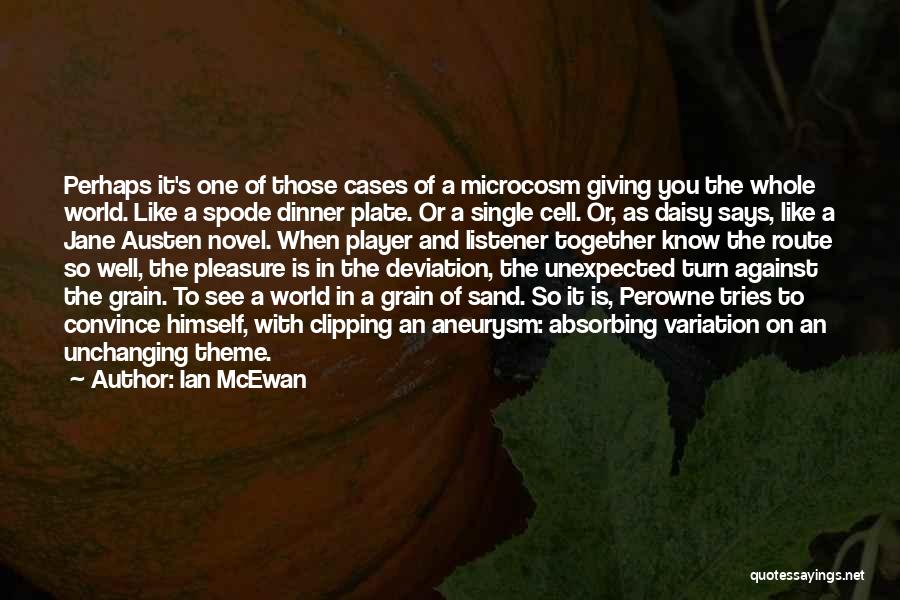 Ian McEwan Quotes: Perhaps It's One Of Those Cases Of A Microcosm Giving You The Whole World. Like A Spode Dinner Plate. Or