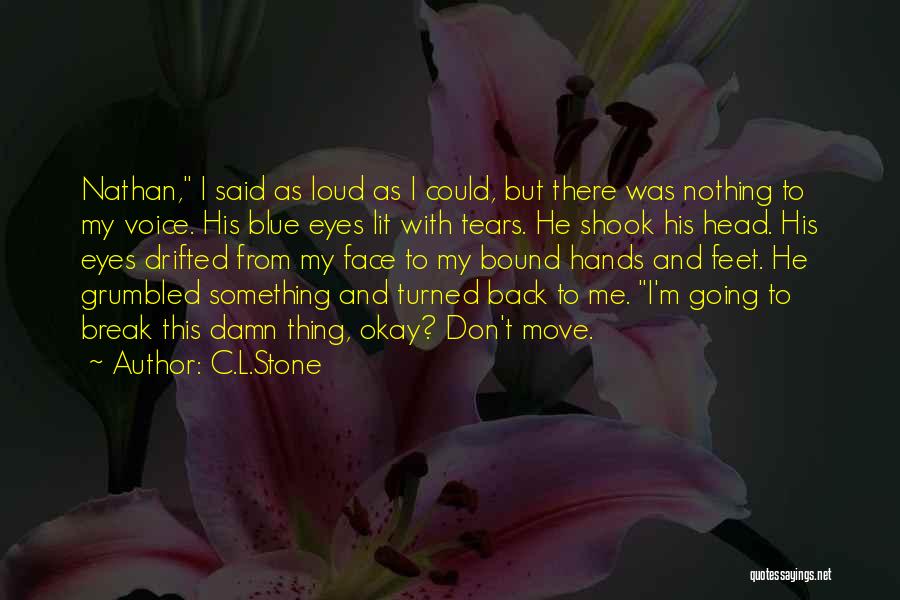 C.L.Stone Quotes: Nathan, I Said As Loud As I Could, But There Was Nothing To My Voice. His Blue Eyes Lit With