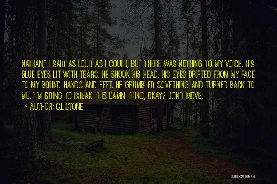 C.L.Stone Quotes: Nathan, I Said As Loud As I Could, But There Was Nothing To My Voice. His Blue Eyes Lit With