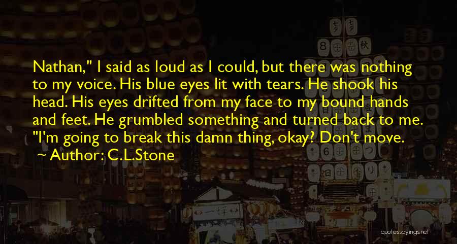 C.L.Stone Quotes: Nathan, I Said As Loud As I Could, But There Was Nothing To My Voice. His Blue Eyes Lit With