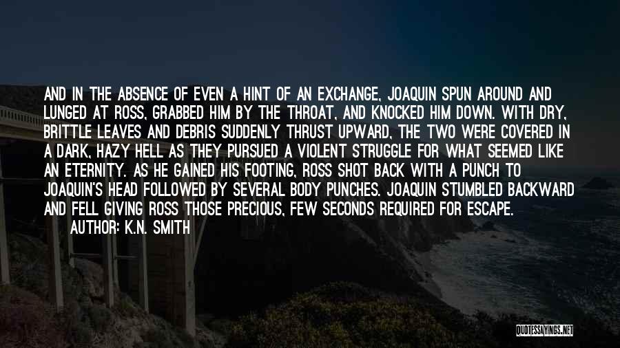 K.N. Smith Quotes: And In The Absence Of Even A Hint Of An Exchange, Joaquin Spun Around And Lunged At Ross, Grabbed Him