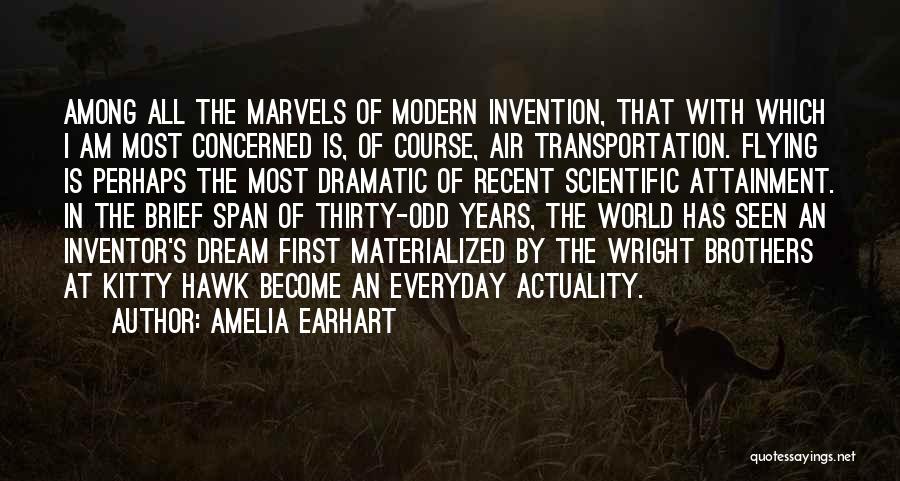 Amelia Earhart Quotes: Among All The Marvels Of Modern Invention, That With Which I Am Most Concerned Is, Of Course, Air Transportation. Flying