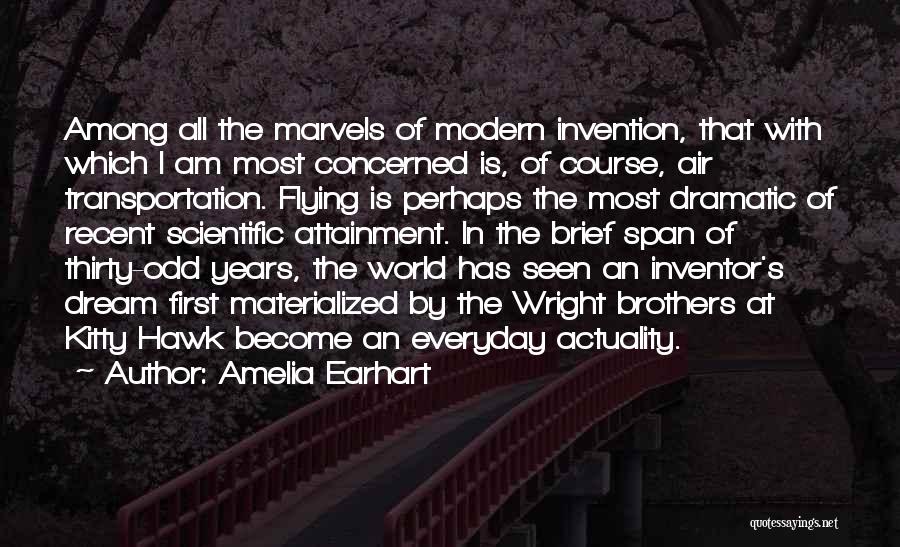 Amelia Earhart Quotes: Among All The Marvels Of Modern Invention, That With Which I Am Most Concerned Is, Of Course, Air Transportation. Flying