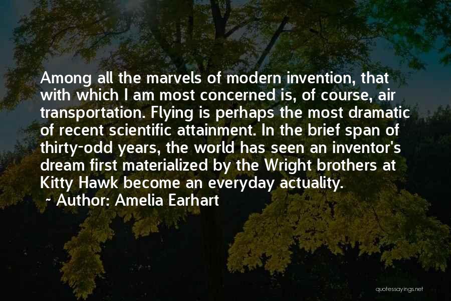 Amelia Earhart Quotes: Among All The Marvels Of Modern Invention, That With Which I Am Most Concerned Is, Of Course, Air Transportation. Flying