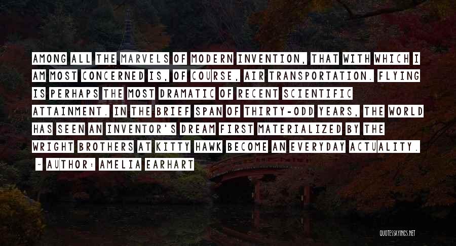 Amelia Earhart Quotes: Among All The Marvels Of Modern Invention, That With Which I Am Most Concerned Is, Of Course, Air Transportation. Flying