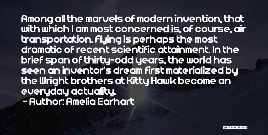 Amelia Earhart Quotes: Among All The Marvels Of Modern Invention, That With Which I Am Most Concerned Is, Of Course, Air Transportation. Flying