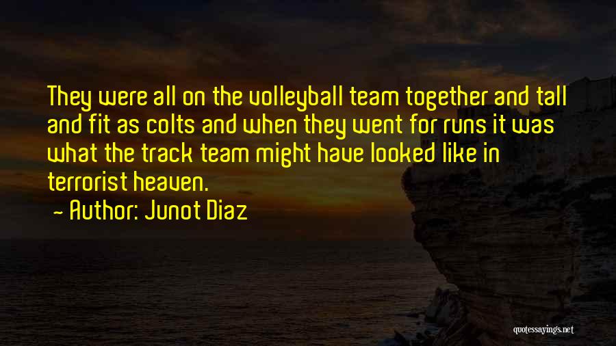 Junot Diaz Quotes: They Were All On The Volleyball Team Together And Tall And Fit As Colts And When They Went For Runs