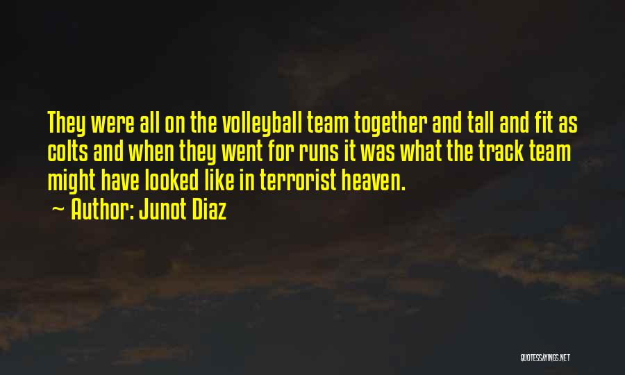 Junot Diaz Quotes: They Were All On The Volleyball Team Together And Tall And Fit As Colts And When They Went For Runs