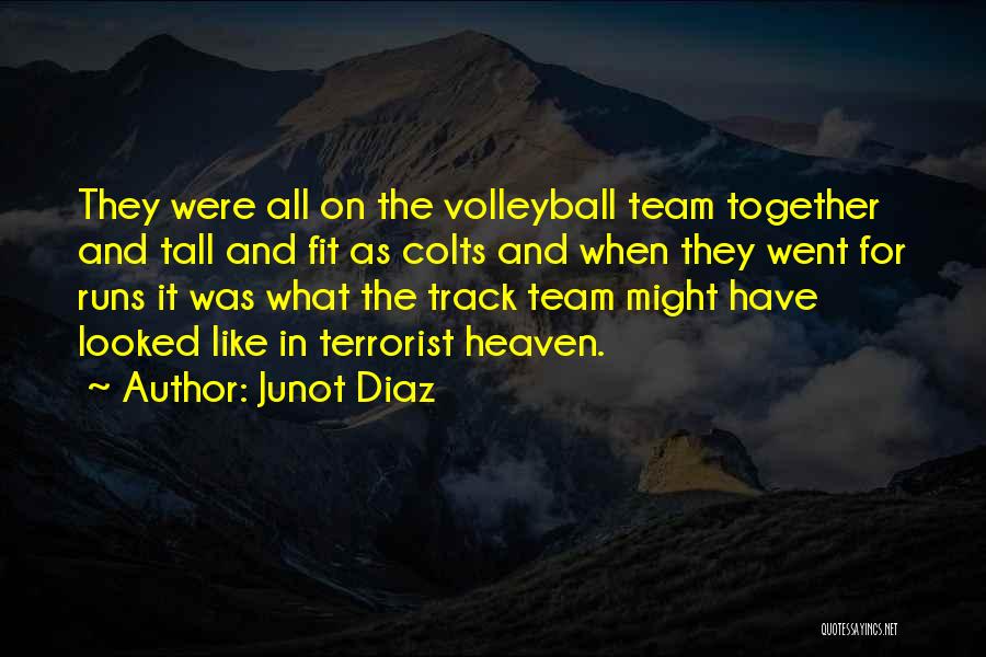 Junot Diaz Quotes: They Were All On The Volleyball Team Together And Tall And Fit As Colts And When They Went For Runs