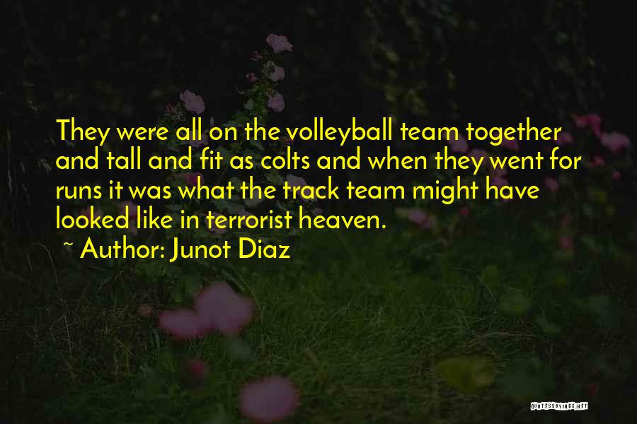 Junot Diaz Quotes: They Were All On The Volleyball Team Together And Tall And Fit As Colts And When They Went For Runs
