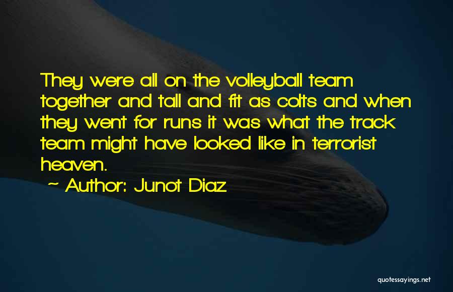 Junot Diaz Quotes: They Were All On The Volleyball Team Together And Tall And Fit As Colts And When They Went For Runs