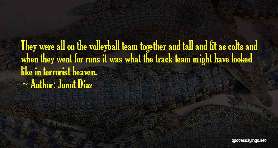 Junot Diaz Quotes: They Were All On The Volleyball Team Together And Tall And Fit As Colts And When They Went For Runs