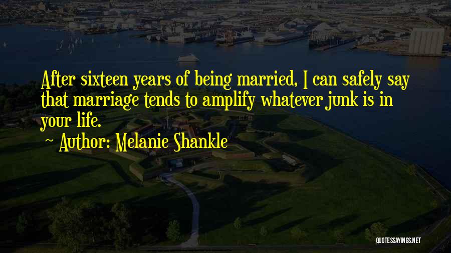 Melanie Shankle Quotes: After Sixteen Years Of Being Married, I Can Safely Say That Marriage Tends To Amplify Whatever Junk Is In Your