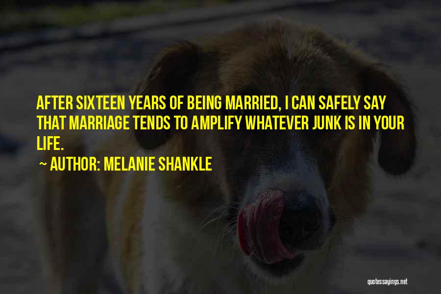 Melanie Shankle Quotes: After Sixteen Years Of Being Married, I Can Safely Say That Marriage Tends To Amplify Whatever Junk Is In Your