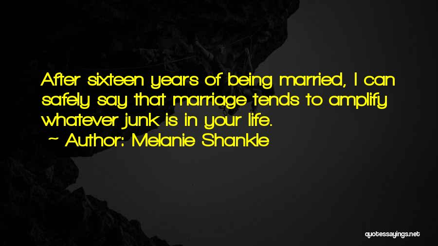 Melanie Shankle Quotes: After Sixteen Years Of Being Married, I Can Safely Say That Marriage Tends To Amplify Whatever Junk Is In Your