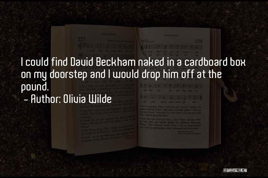 Olivia Wilde Quotes: I Could Find David Beckham Naked In A Cardboard Box On My Doorstep And I Would Drop Him Off At