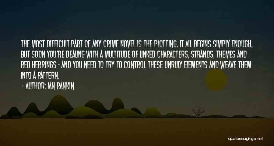 Ian Rankin Quotes: The Most Difficult Part Of Any Crime Novel Is The Plotting. It All Begins Simply Enough, But Soon You're Dealing